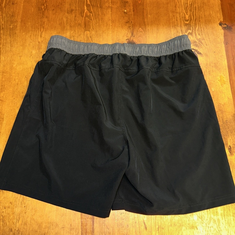 LEG3ND Mens Shorts Athletic 7" Inseam Gym Workout Black Gray - Picture 4 of 4
